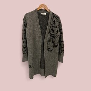 Anthropologie Leopard Long Sweater, Size Petite Small